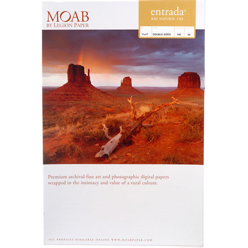 Moab Entrada Rag Natural 190 11 x 17 [25 sheets] R08-ERN190111725 on Sale