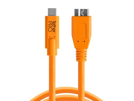 Tether Tools TetherPro USB-C to 3.0 Micro-B, 15’ (4.6m) ORG on Sale