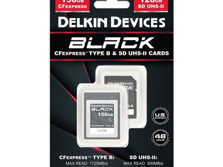 Delkin BLACK 150GB CFexpress Type B & BLACK 128GB UHS-II SDXC (V90) Memory Card Bundle Fashion