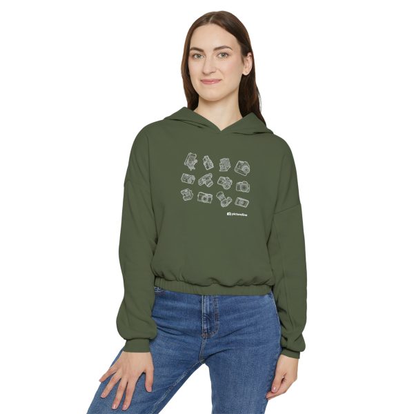 Multi-Camera Cinched Crop Hoodie Discount