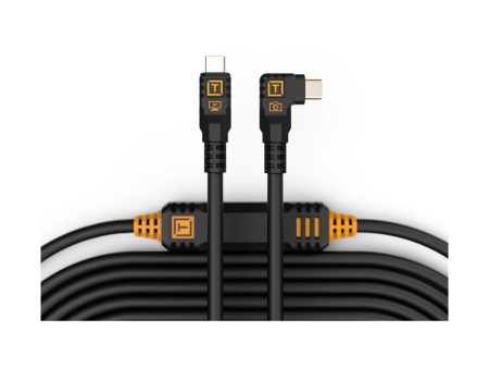 Tether Tools TetherPro USB-C to USB-C, 31’ (9.4m) BLK - Right Angle on Sale