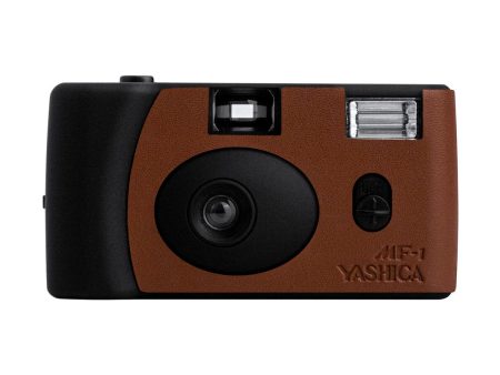 Yashica MF-1 35mm Film Camera (Black & Brown) Sale