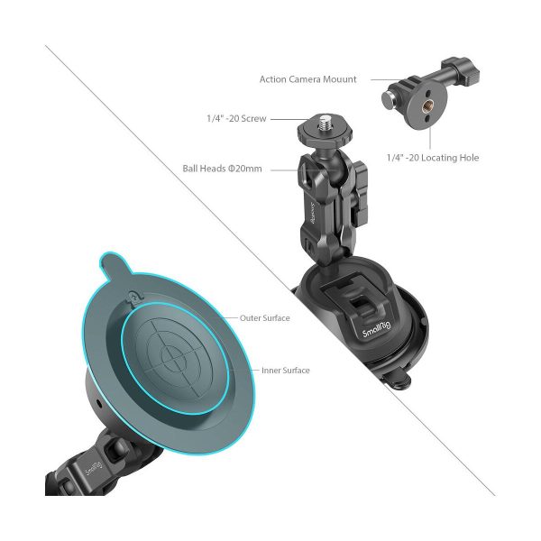 SmallRig SC-1K Portable Suction Cup Mount for Action Cameras Hot on Sale