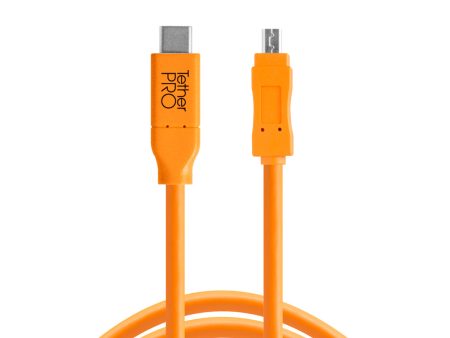 Tether Tools TetherPro USB-C to 2.0 Mini-B 8-Pin, 15’ (4.6m) ORG For Discount