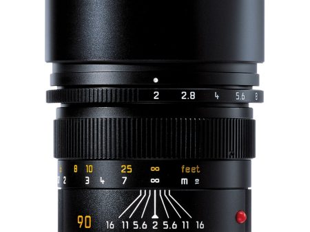 Leica 90mm f 2 APO-Summicron-M ASPH Lens (Black Anodized) on Sale