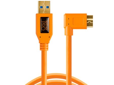 Tether Tools TetherPro USB 3.0 to Micro-B Right Angle, 15  (4.6m), ORG Sale