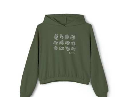 Multi-Camera Cinched Crop Hoodie Discount